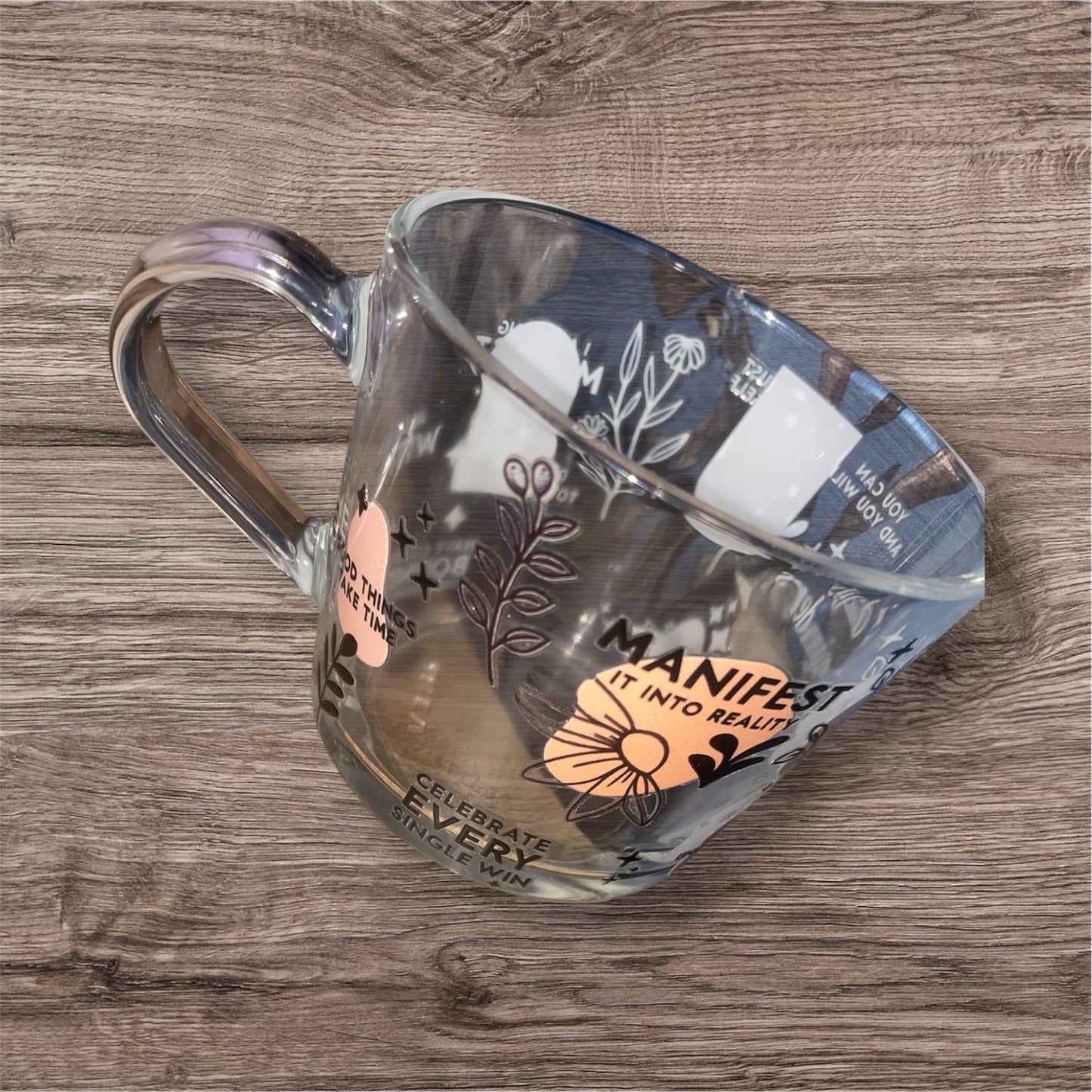 Daily reminder glass cup