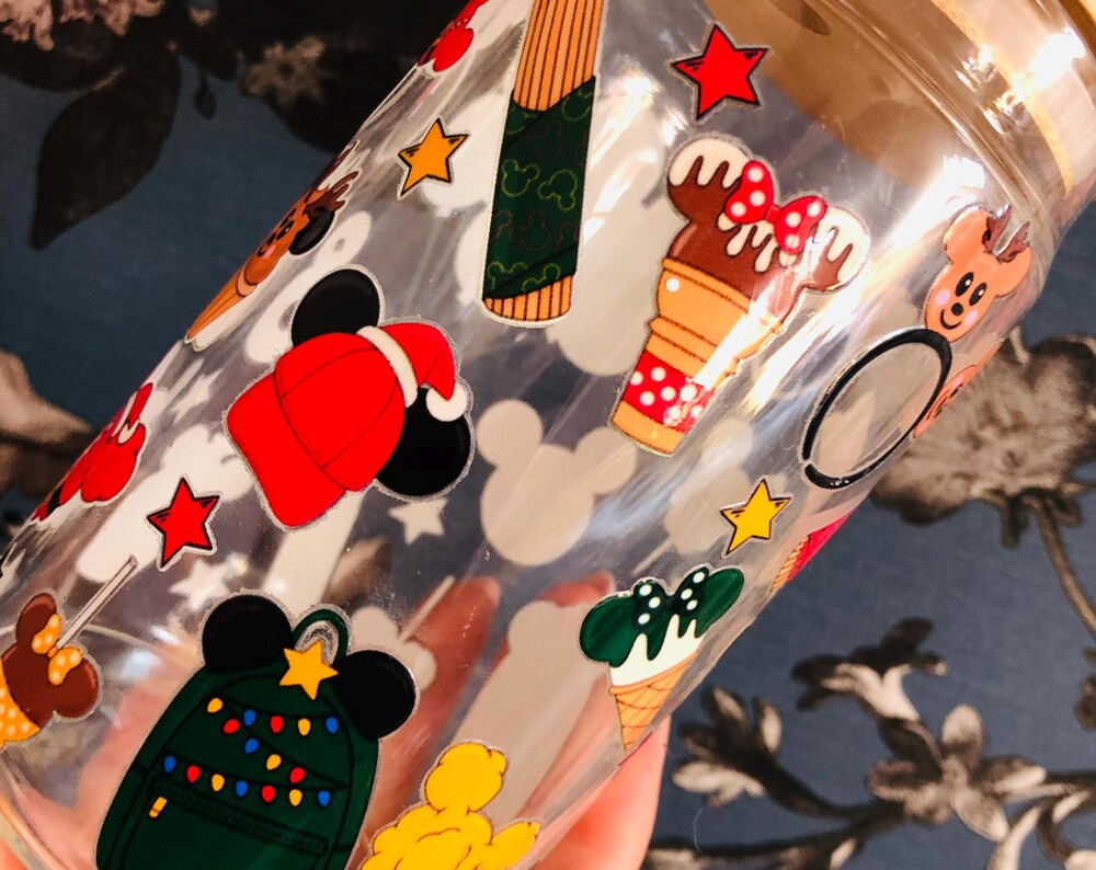 Christmas design glass cup