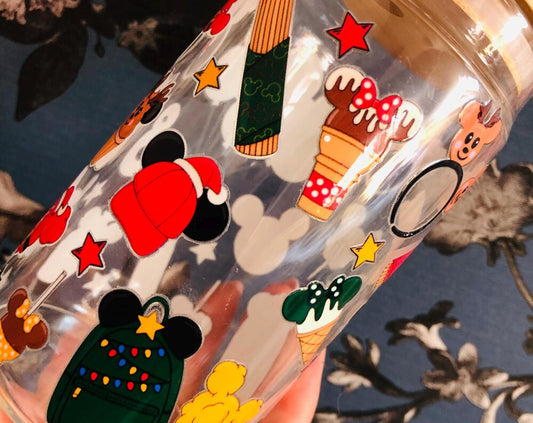 Christmas design glass cup