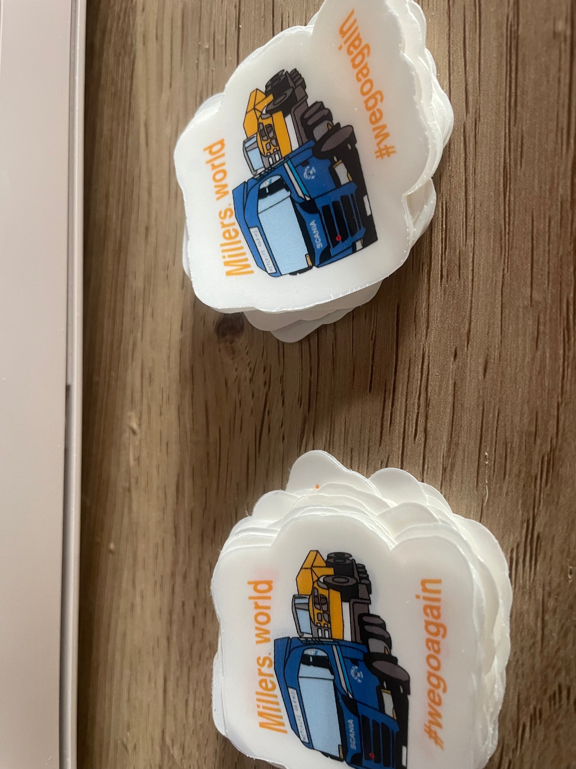 Lorry stickers plus a design